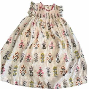 Pink chicken 12 floral smock dress
